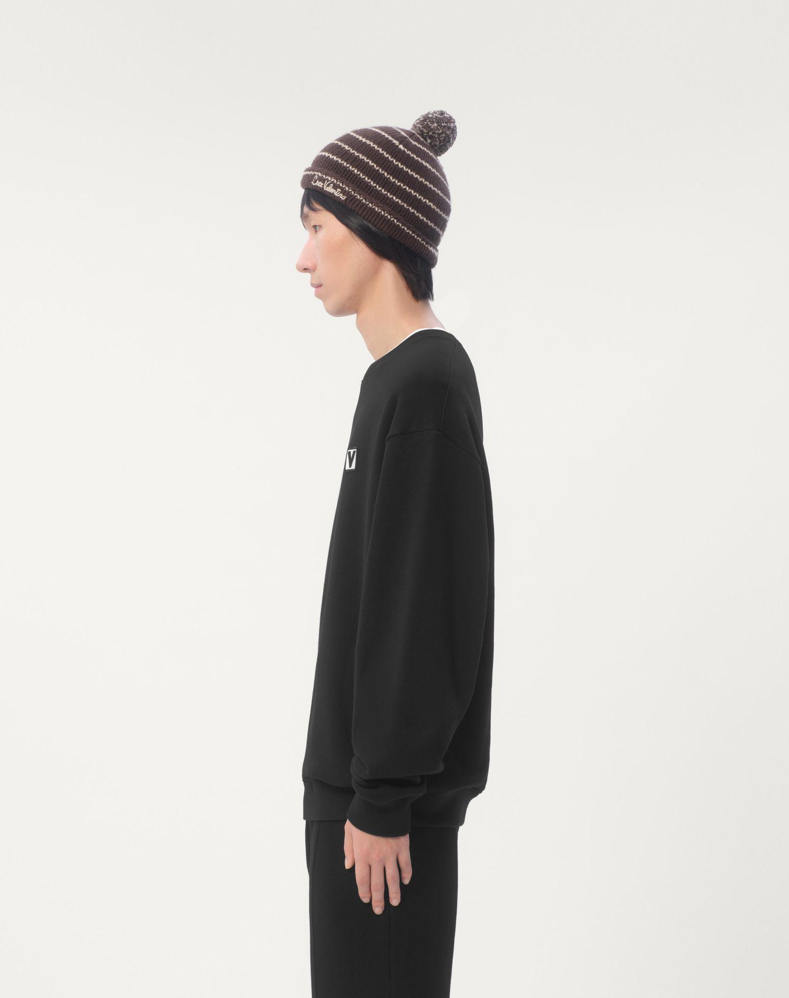 Cotton Crewneck Sweatshirt With Chez Valentino Patch Product Image