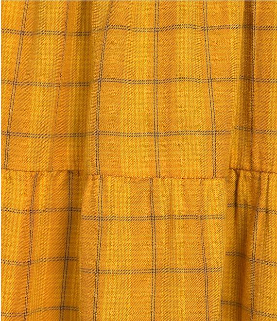 Roxy Sunset Oasis Short Sleeve Plaid Printed Mini Dress Product Image