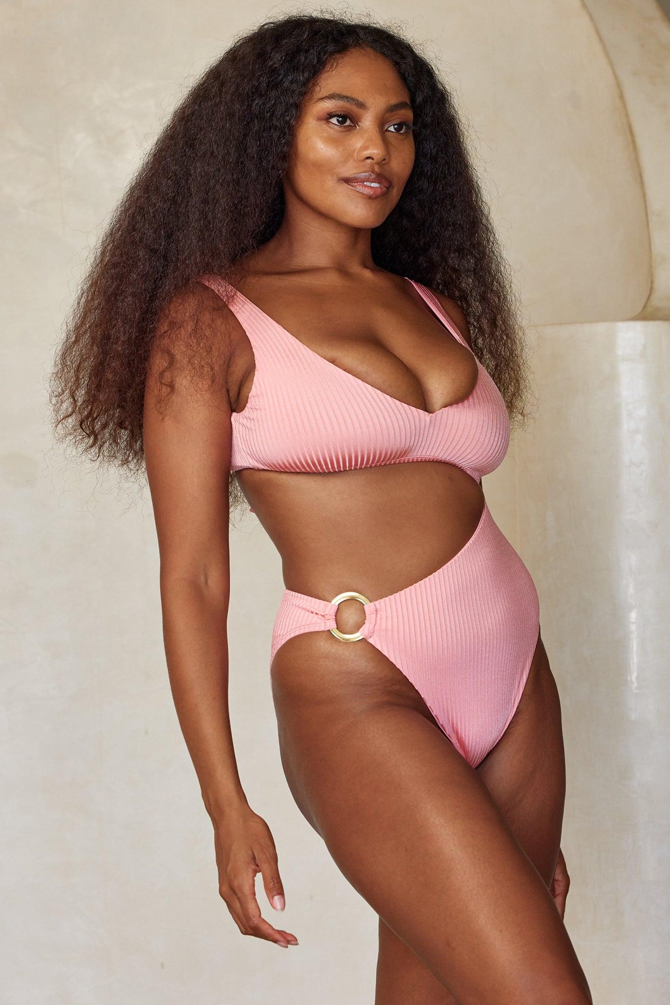 St. Barth's One Piece - Guava Wide Rib Product Image