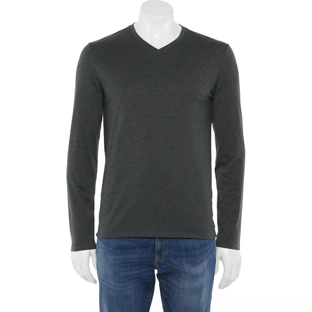 Men's Apt. 9® Premier Flex V-Neck Tee, Size: Large, Dark Slate Grey Product Image