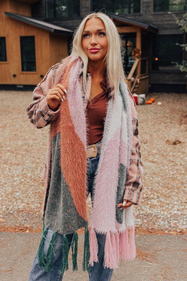 Cozier Than Most Eyelash Knit Scarf In Teal Product Image