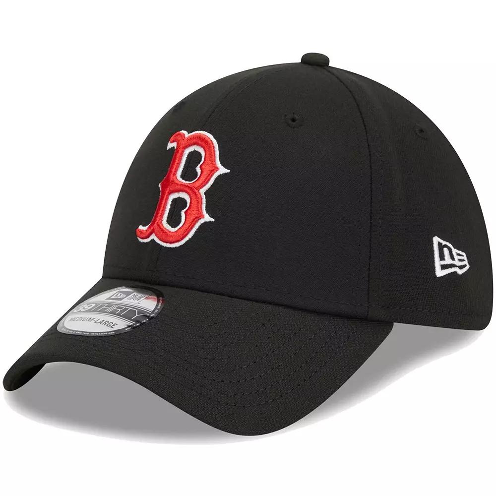 Men's New Era Black Boston Red Sox Logo 39THIRTY Flex Hat,  Product Image