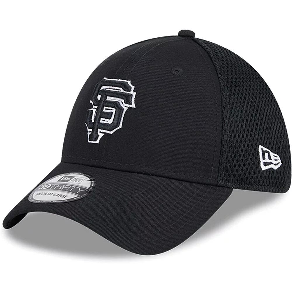 Men's New Era San Francisco Giants Evergreen Black & White Neo 39THIRTY Flex Hat,  Product Image