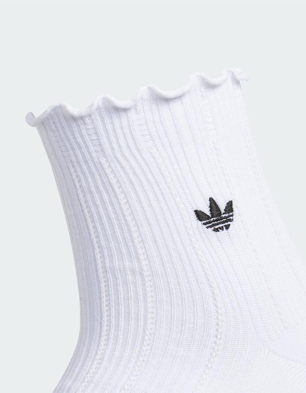 ADIDAS Originals U Ori Ruffle 3 Pack Womens Quarter Socks - WHITE Product Image