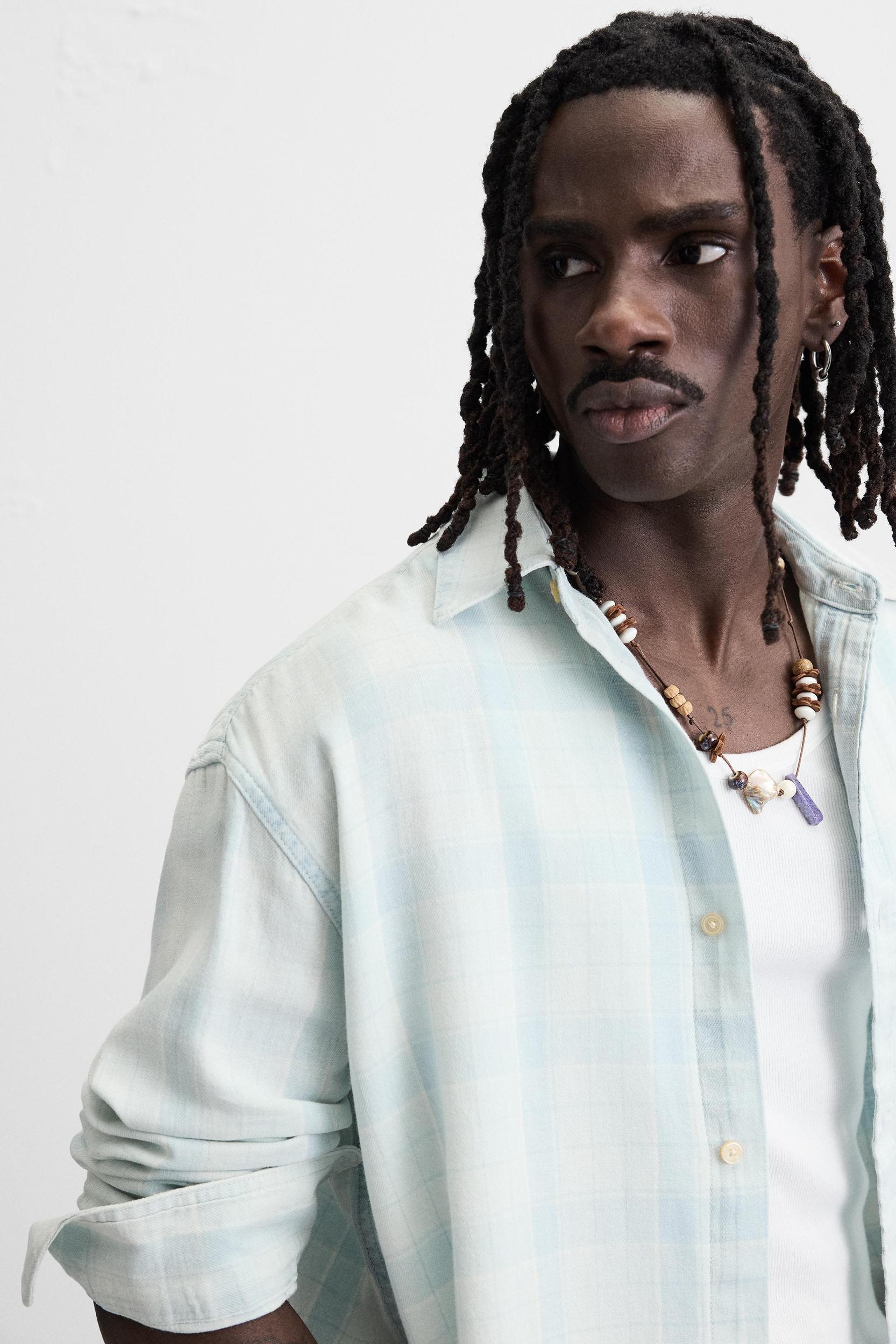 PLAID DENIM SHIRT Product Image