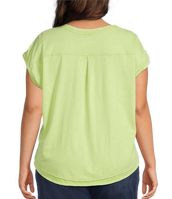 Westbound Plus Size Twist Sleeve Crew Neck Top Product Image