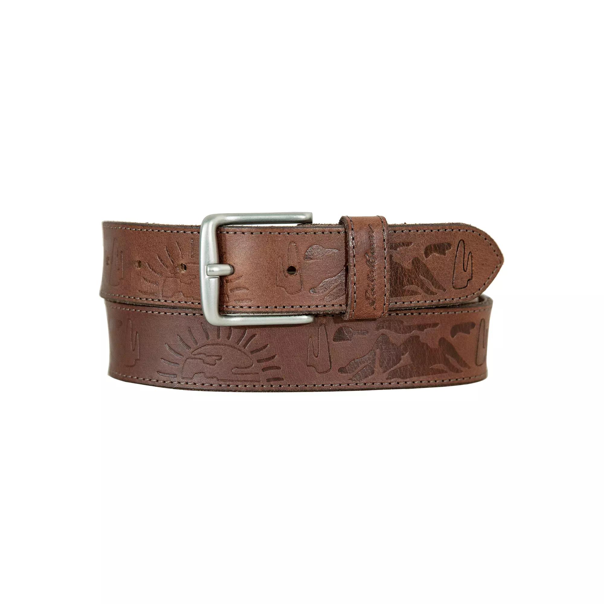 Men's Eddie Bauer 1.45-in. Debossed Logo Leather Belt, Size: XL Product Image