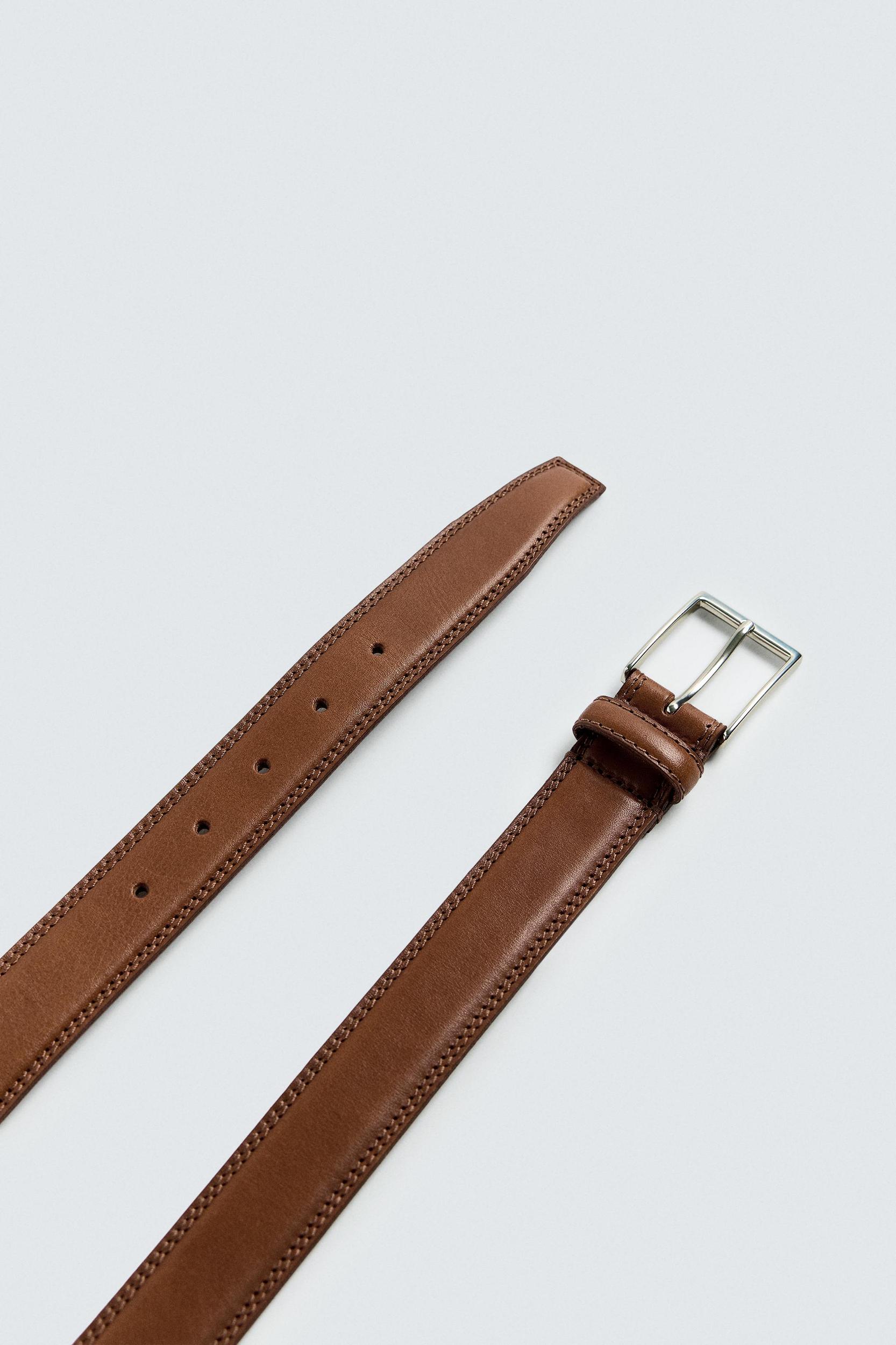 STITCHED LEATHER BELT Product Image