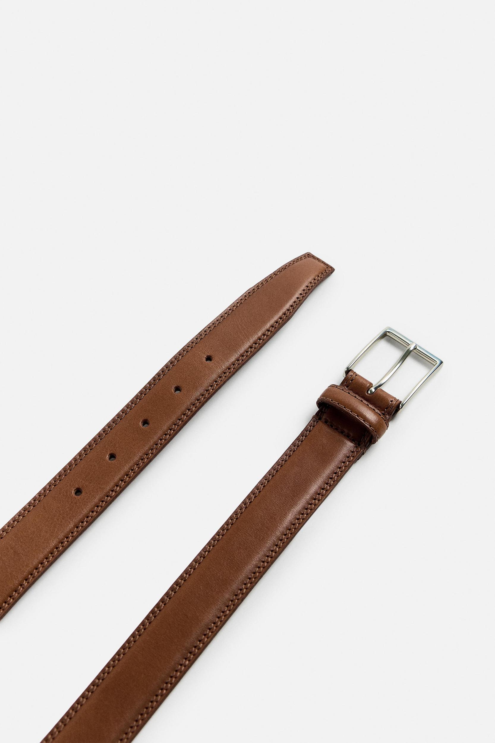 STITCHED LEATHER BELT Product Image