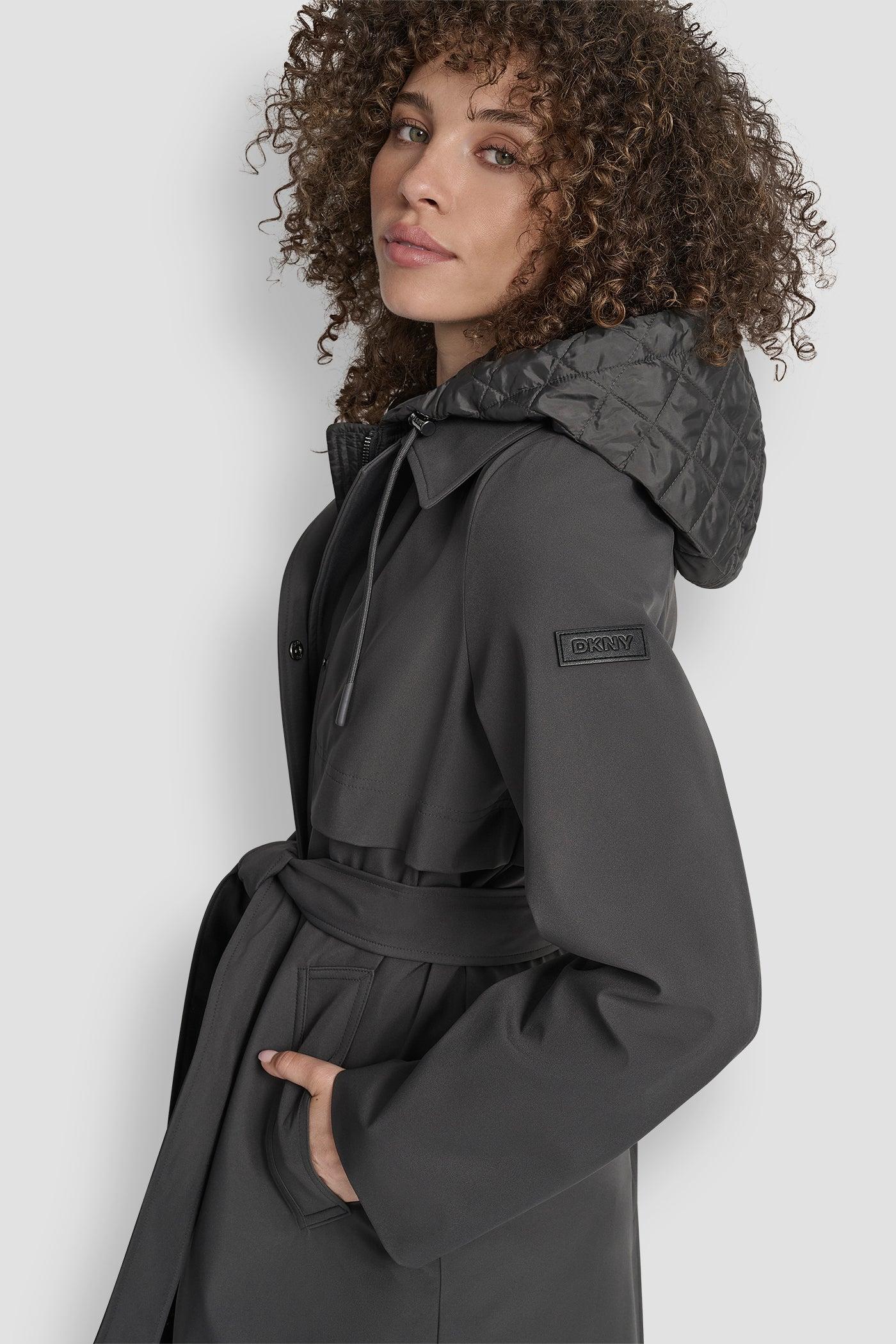 LONG FLEXTECH COAT WITH QUILTED BIB Product Image
