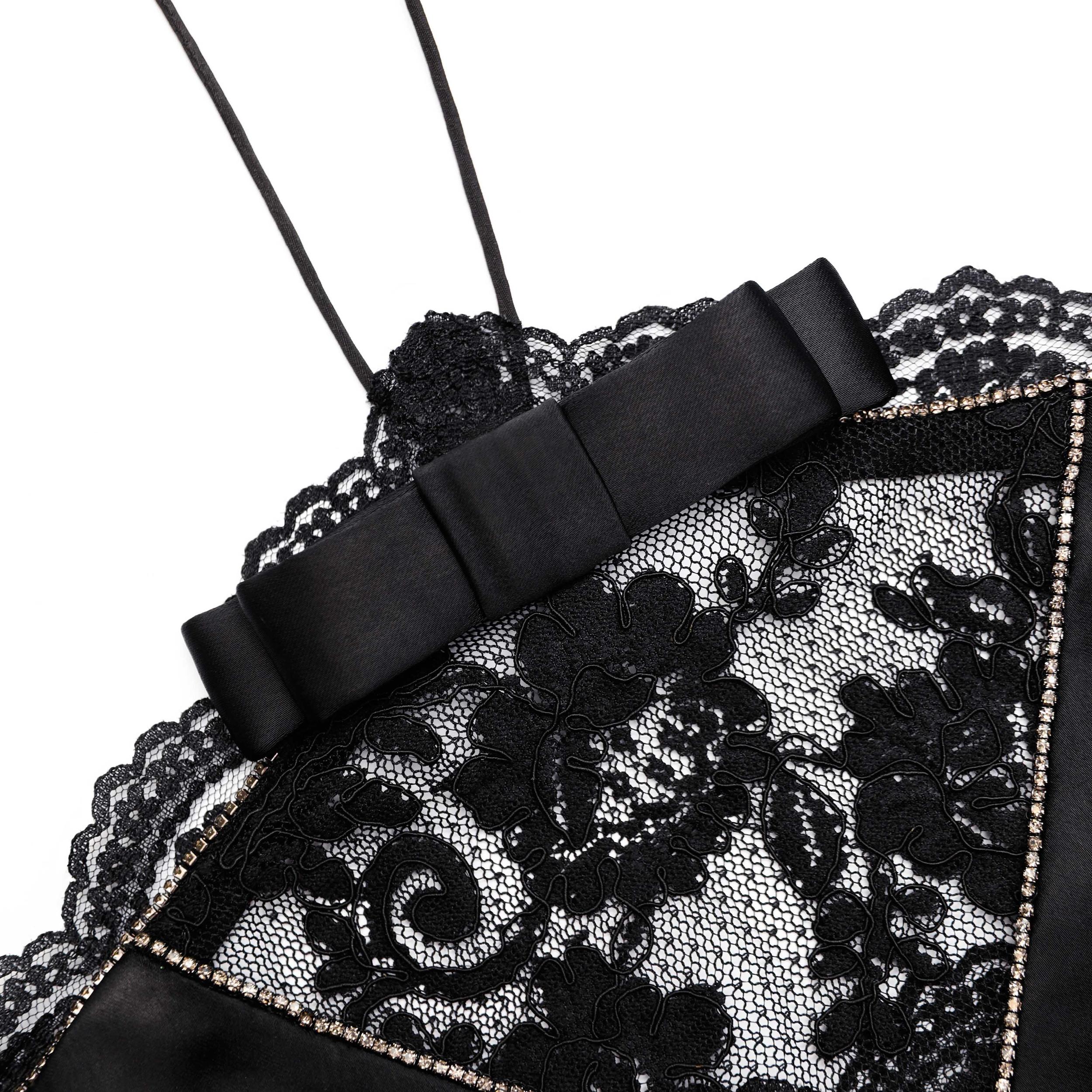 Black Lace Halterneck Top Product Image