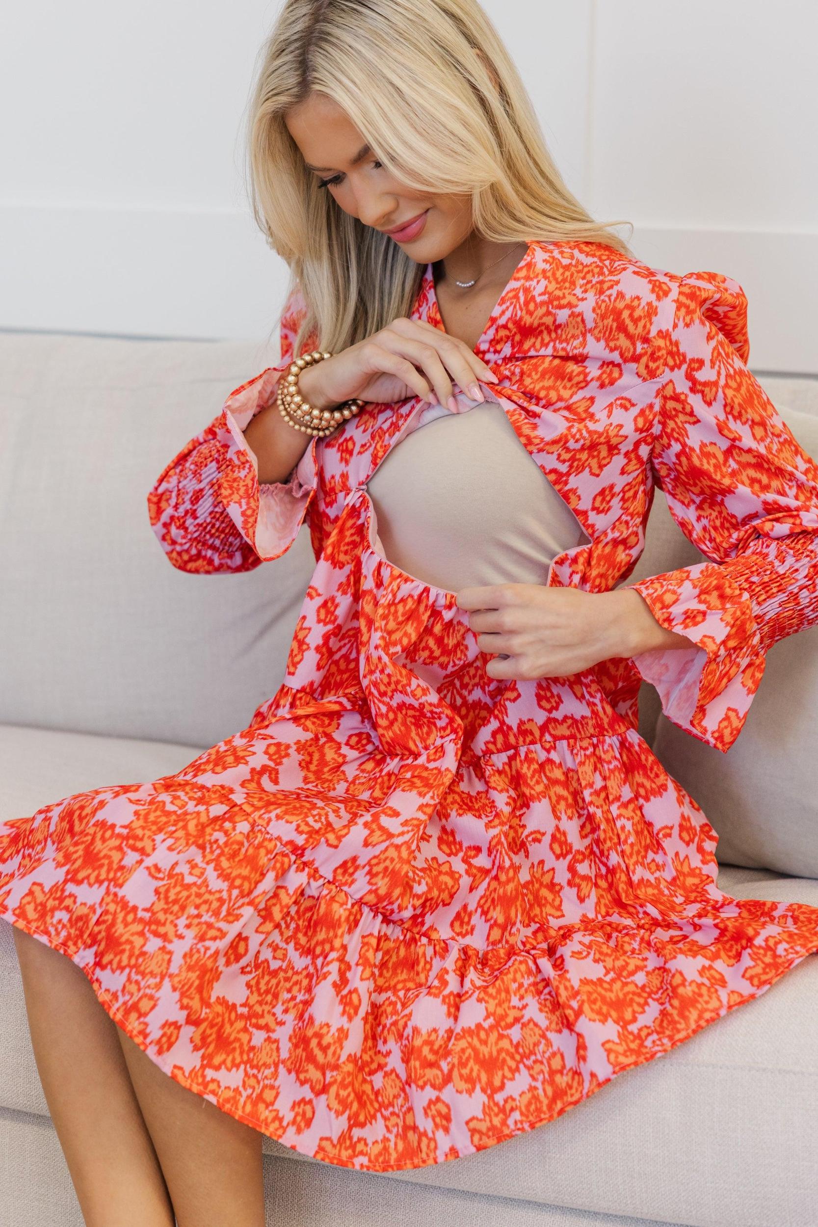 NURSING COLLECTION: In Your Happy Place Lavender Abstract Dress Female Product Image