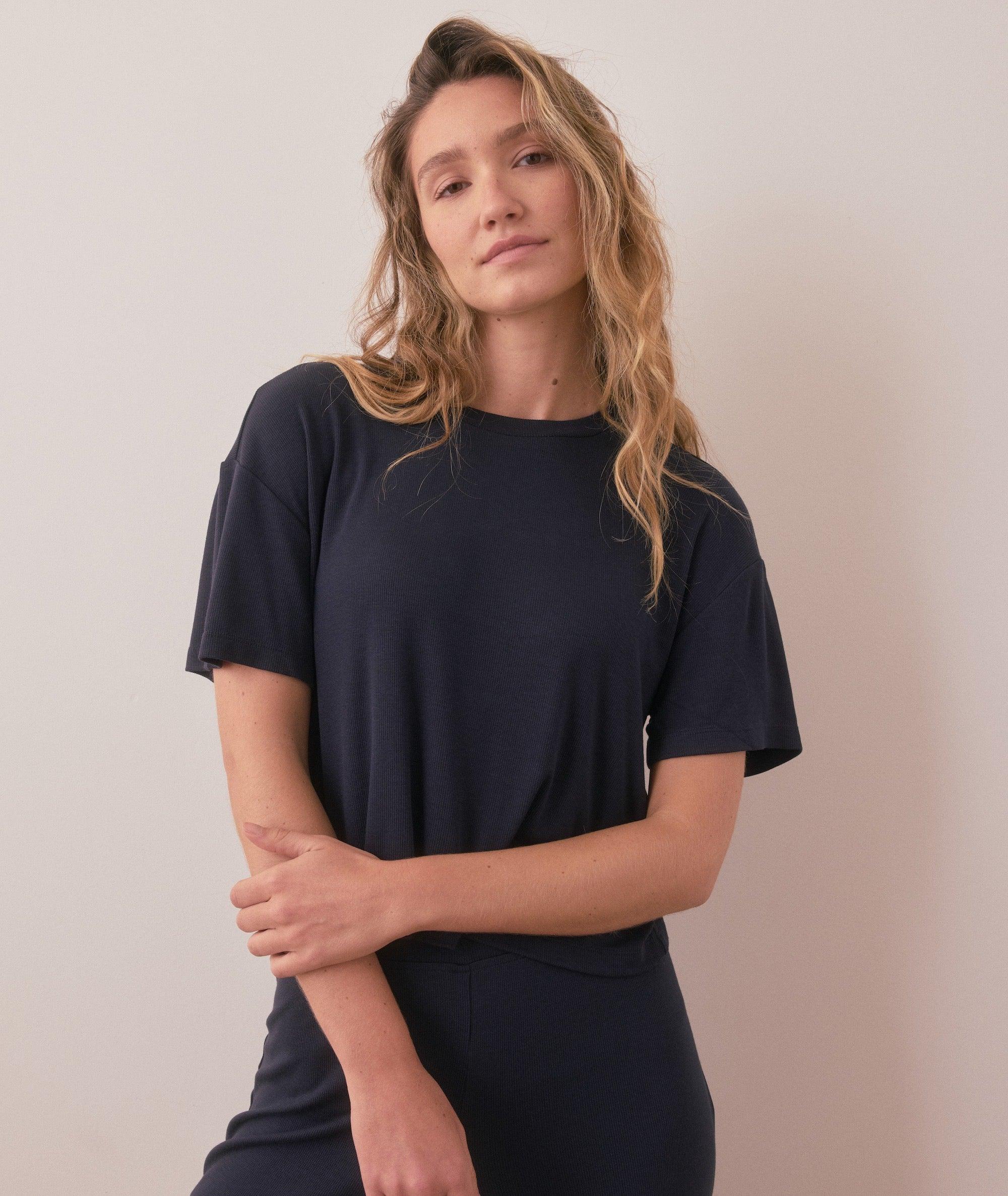 Lexi Rib Lounge Cropped Tee Product Image