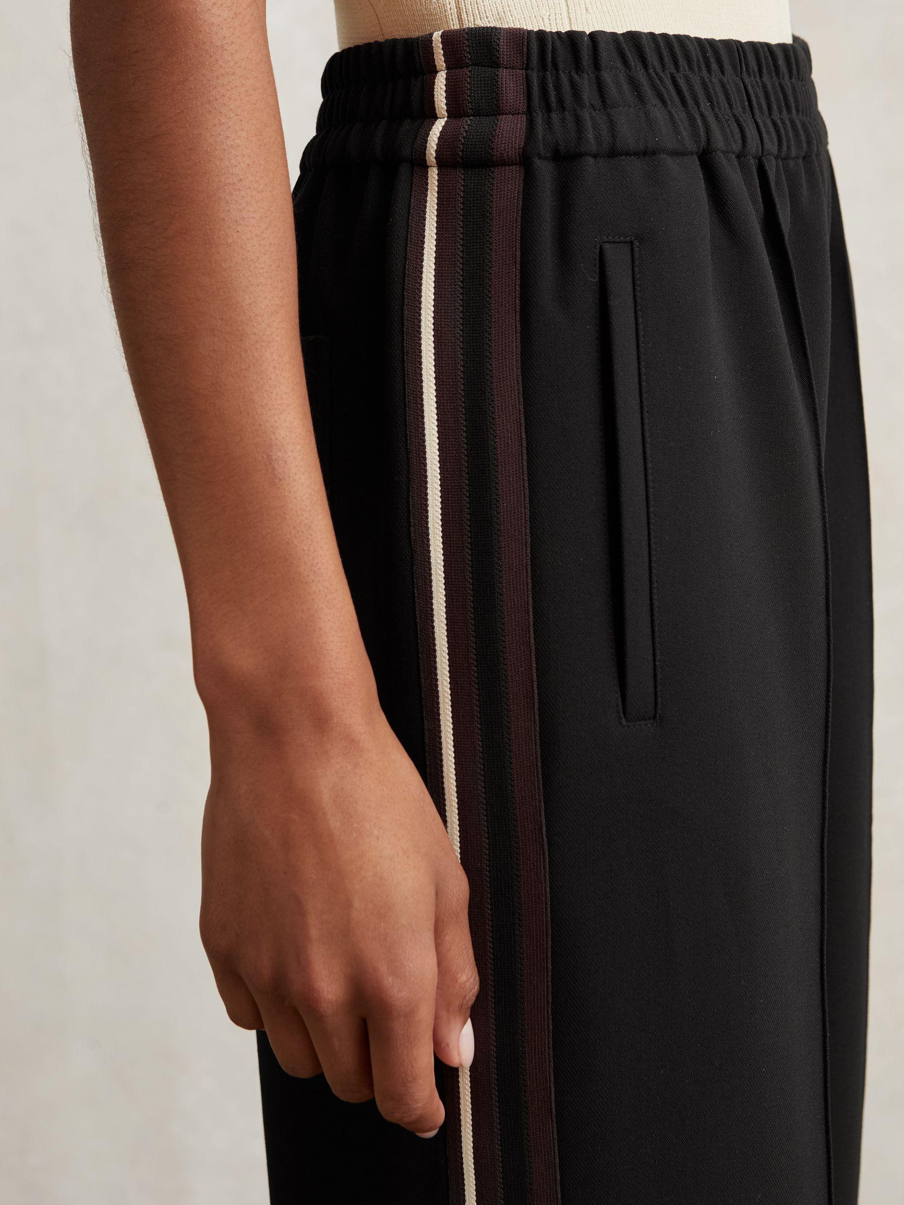 Petite Wide-Leg Elasticated-Waist Trousers in Chocolate Brown Product Image