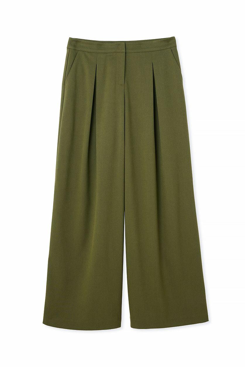 Mid Waist Wide Leg Suit Pants Product Image