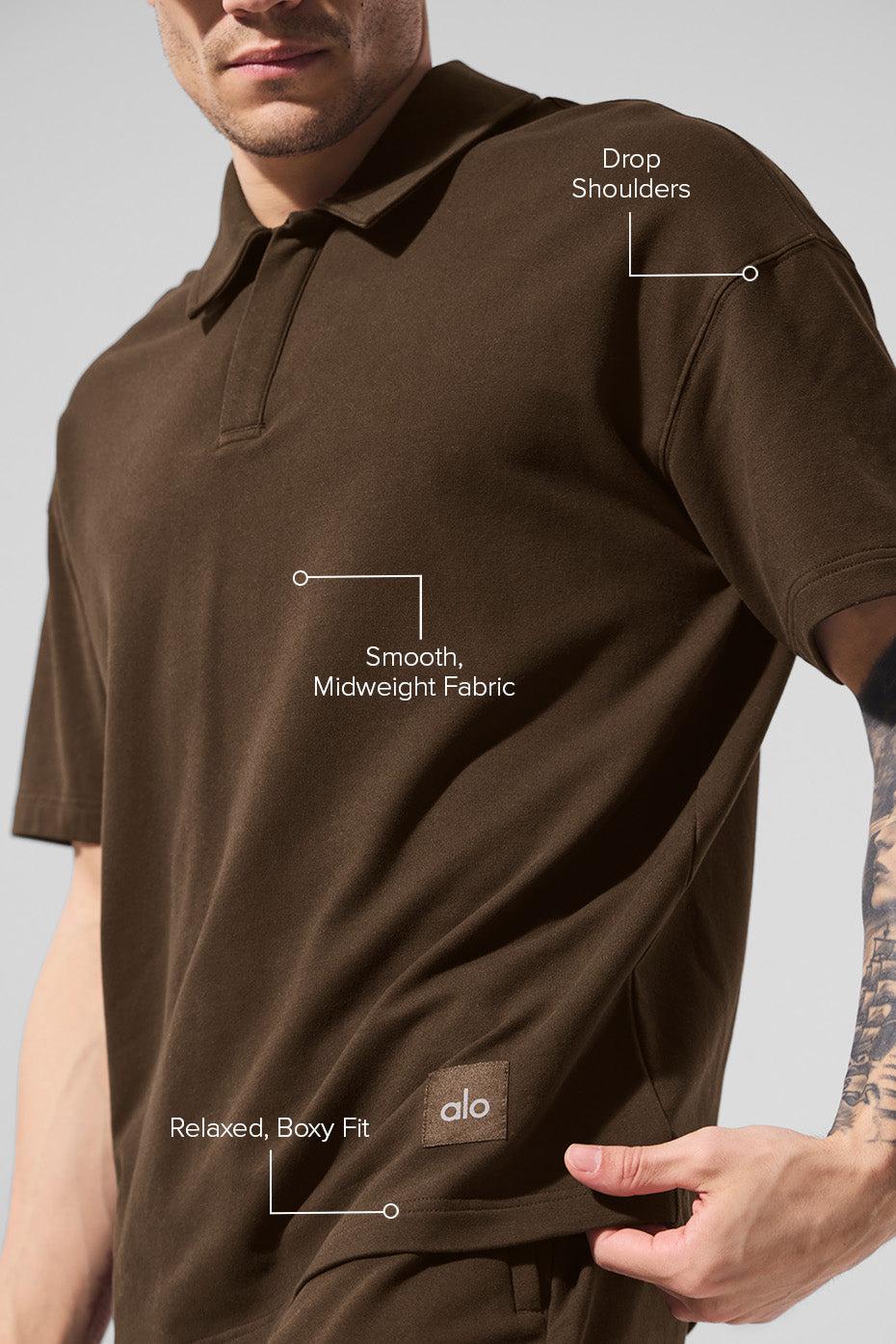 Double Take Short Sleeve Polo - Espresso Product Image