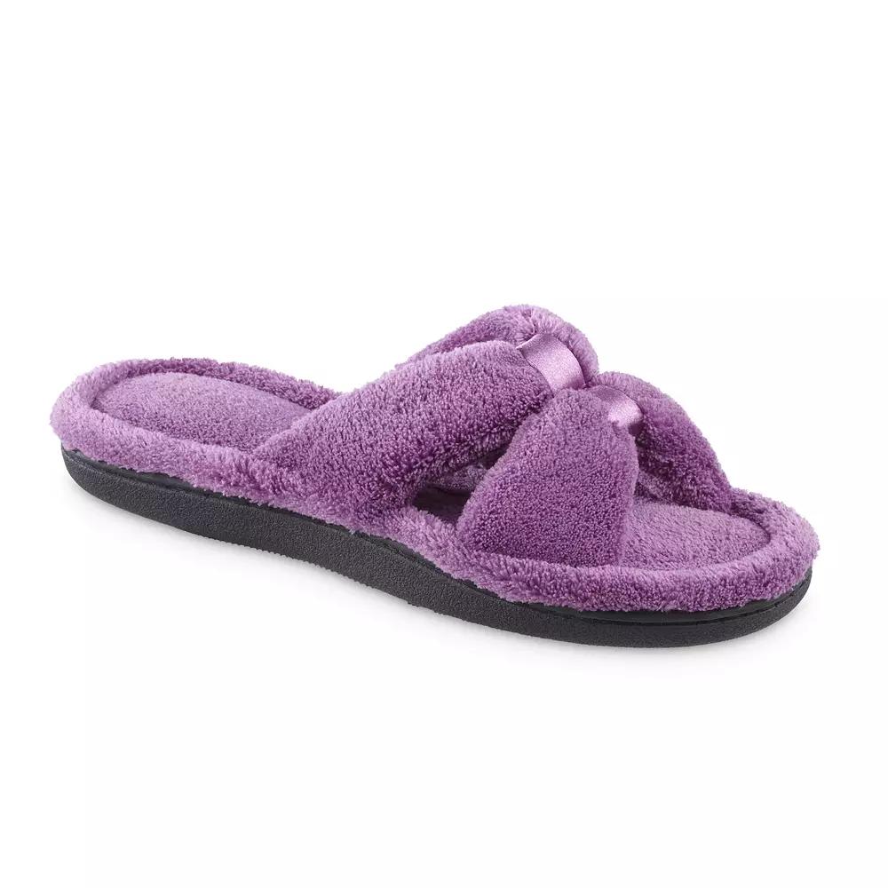 Women's isotoner Memory Foam Microterry X-Slide Slippers with Satin Trim,  Product Image