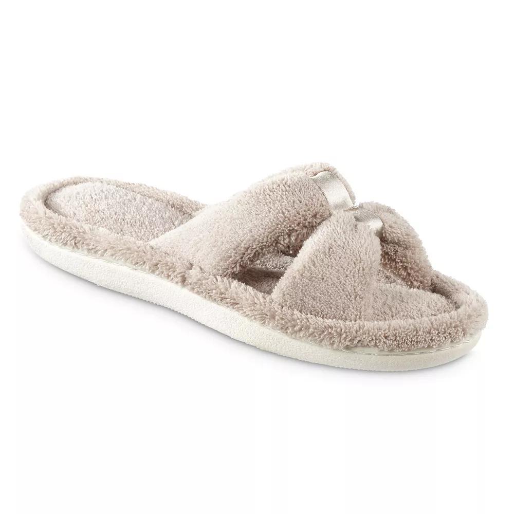 Womens isotoner Memory Foam Microterry X-Slide Slippers with Satin Trim Product Image