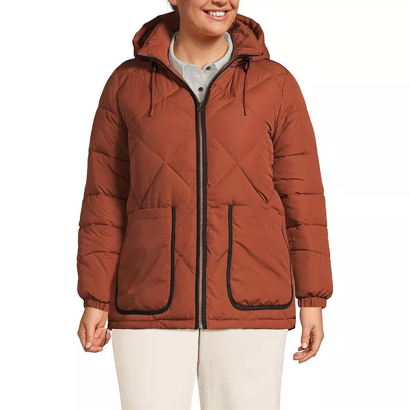 Plus Lands' End FeatherFree Insulated Hooded Quilted Jacket, Women's,  Product Image