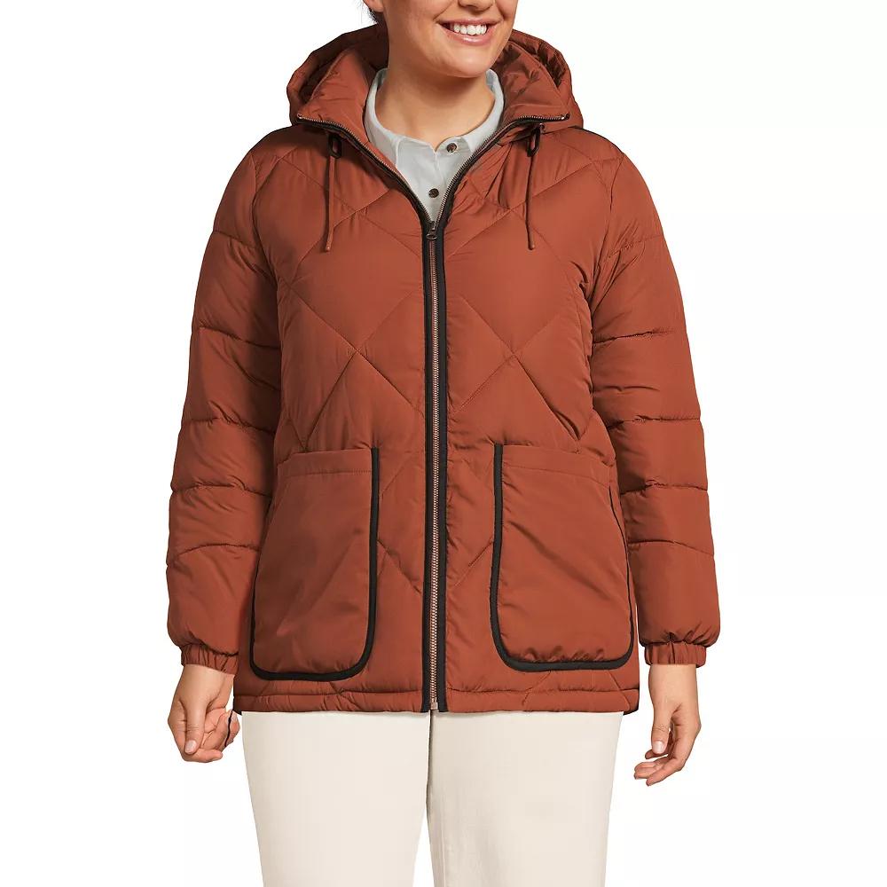 Plus Lands' End FeatherFree Insulated Hooded Quilted Jacket, Women's,  Product Image