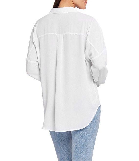 NYDJ Becky Collared Y-Neck Dolman Sleeve Georgette Blouse Product Image