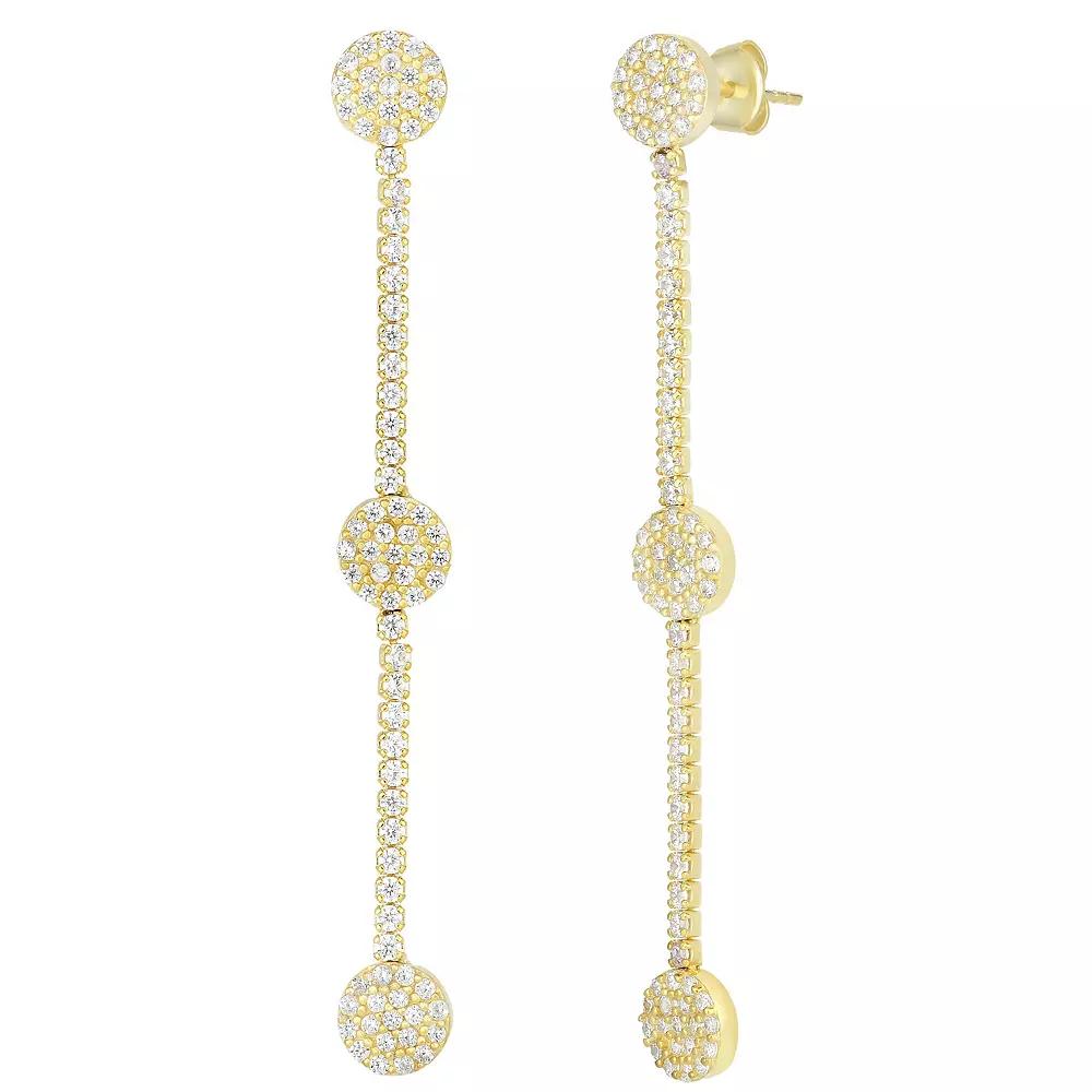 Sunkissed Sterling 14k Gold Over Silver Cubic Zirconia Drop Earrings, Women's, Gold Tone Product Image
