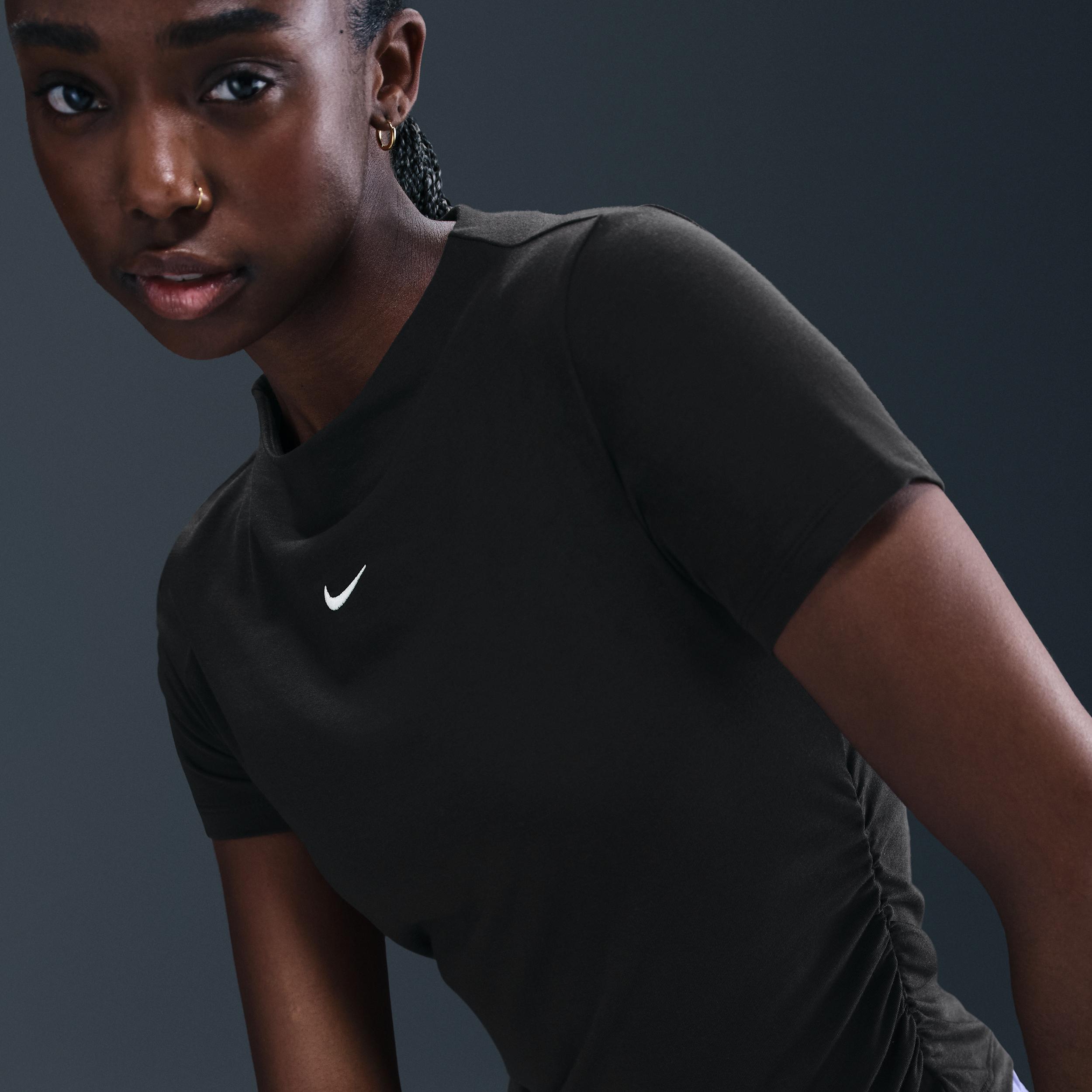 Womens Nike Sportswear Chill Knit Tight Short-Sleeve Mock-Neck Top | HV2401-051 Product Image