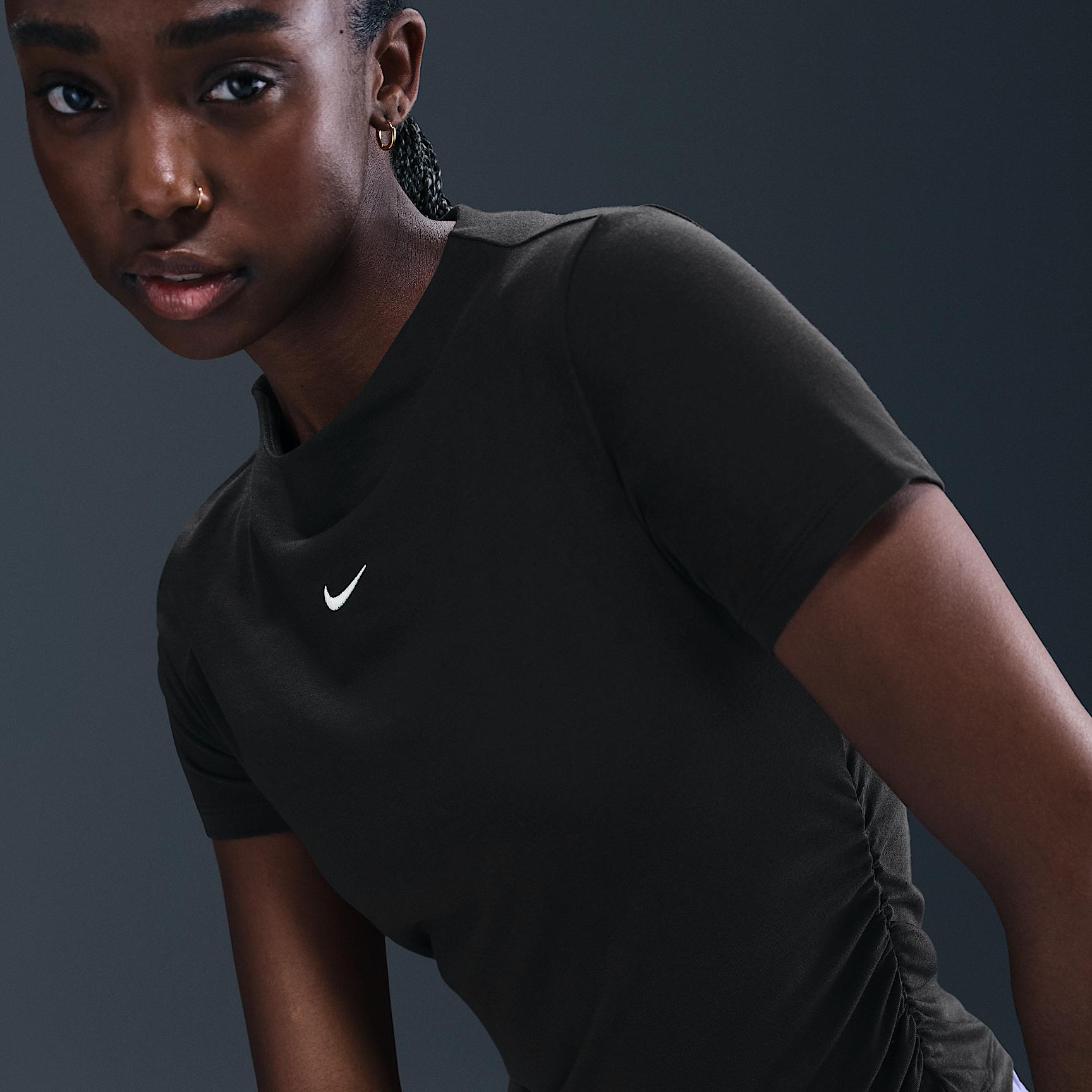 Womens Nike Sportswear Chill Knit Tight Short-Sleeve Mock-Neck Top | HV2401-051 Product Image