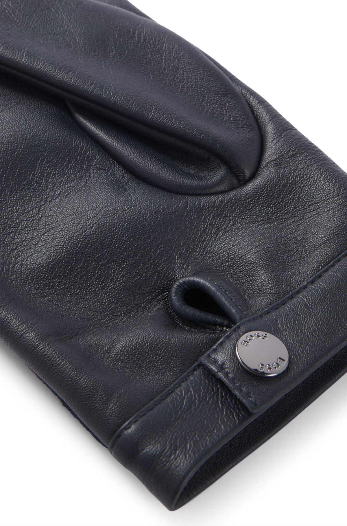 Mixed-material gloves with leather palm and full lining Product Image