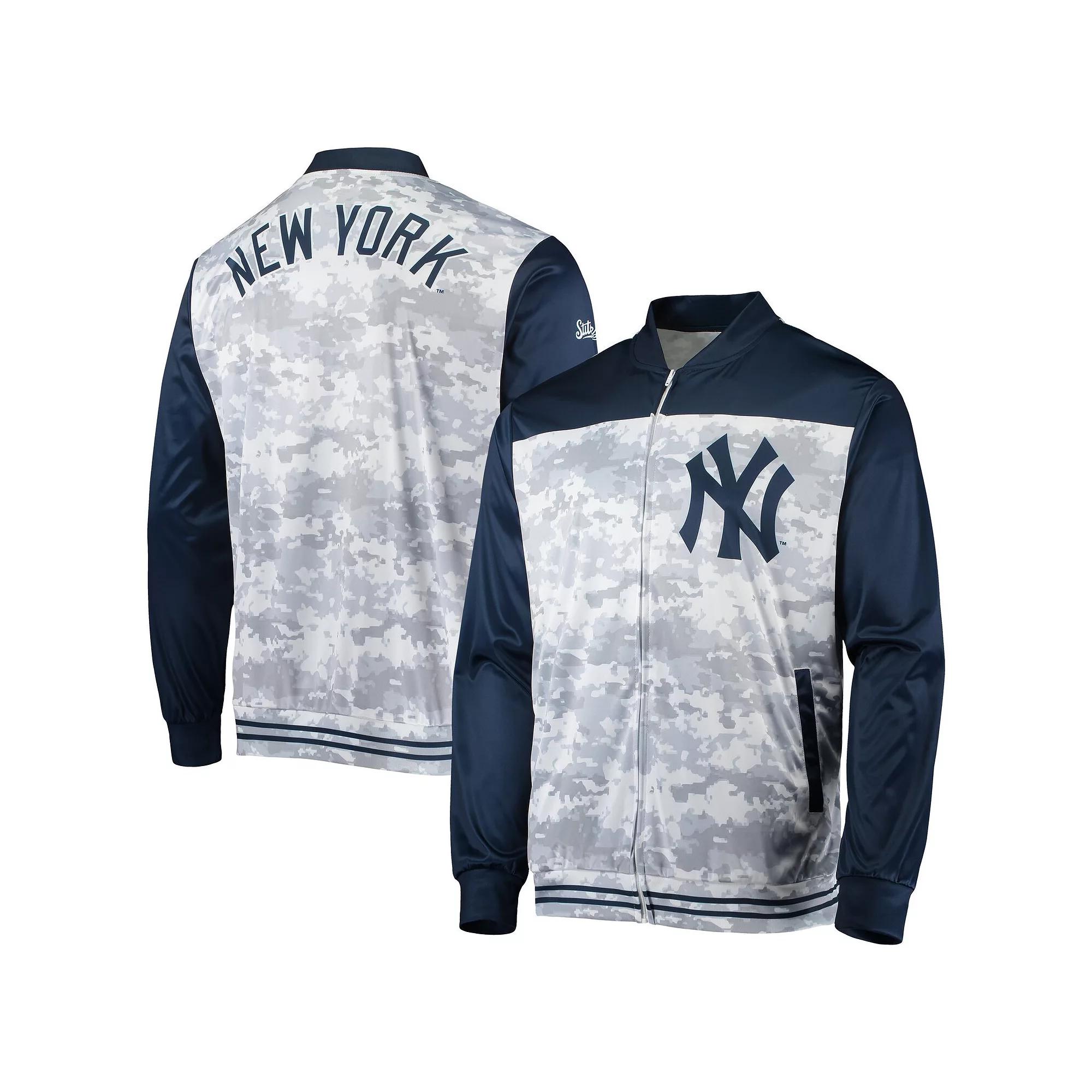 Men's Stitches Navy New York Yankees Camo Full-Zip Jacket, Size: Small, Blue Product Image