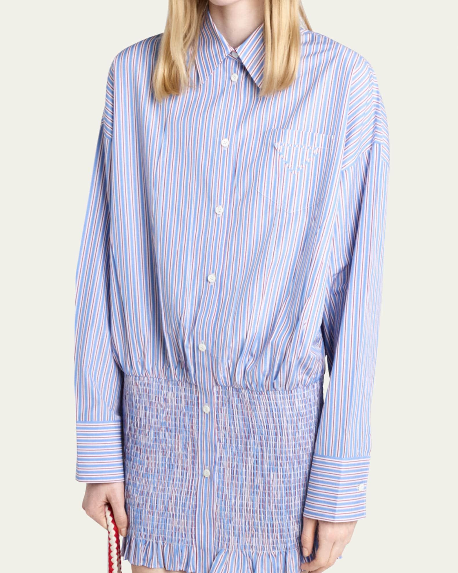 Stripe Smocked Poplin Shirt Product Image