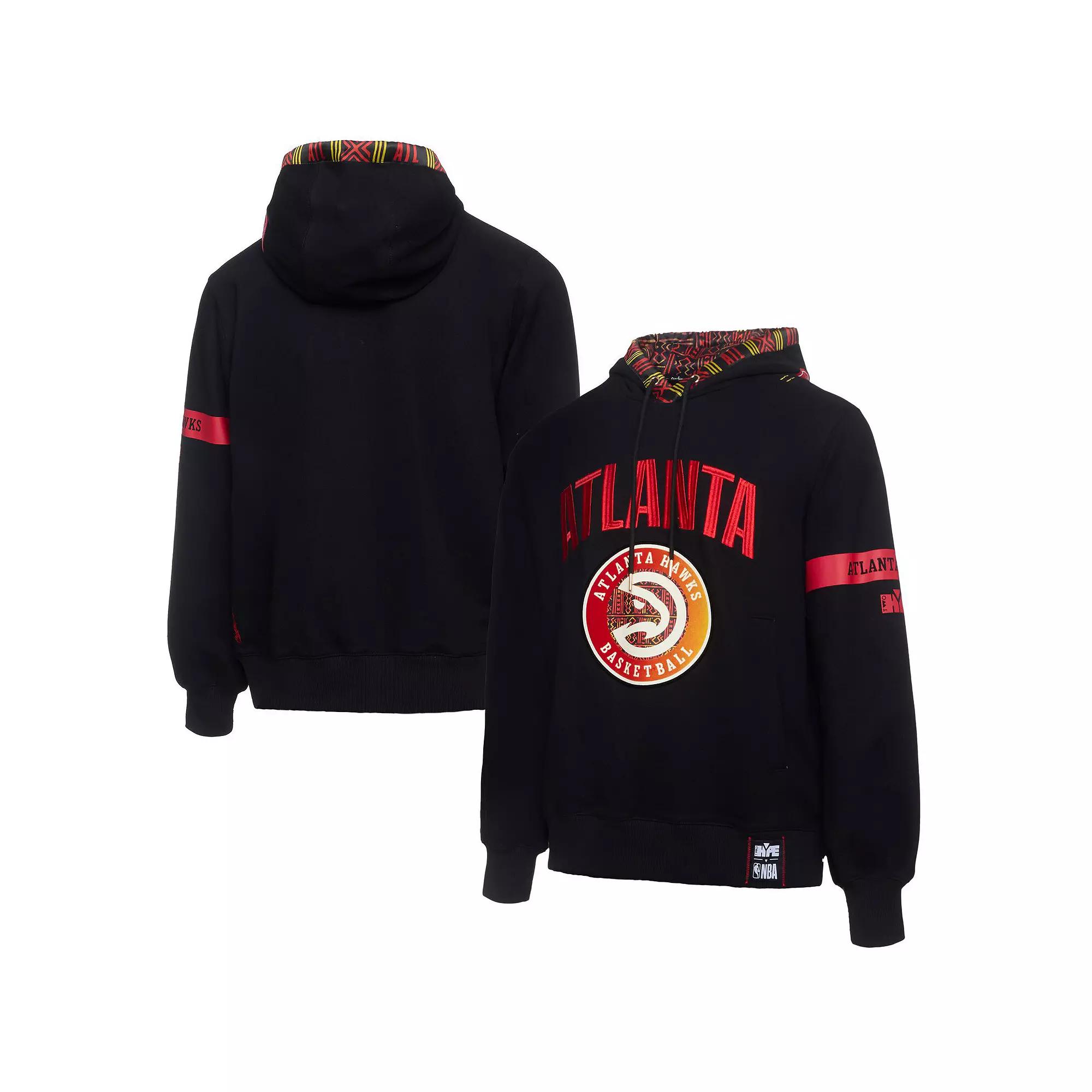 Men's NBA x Two Hype  Black Atlanta Hawks Culture & Hoops Collection Premium Pullover Hoodie, Size: Medium Product Image