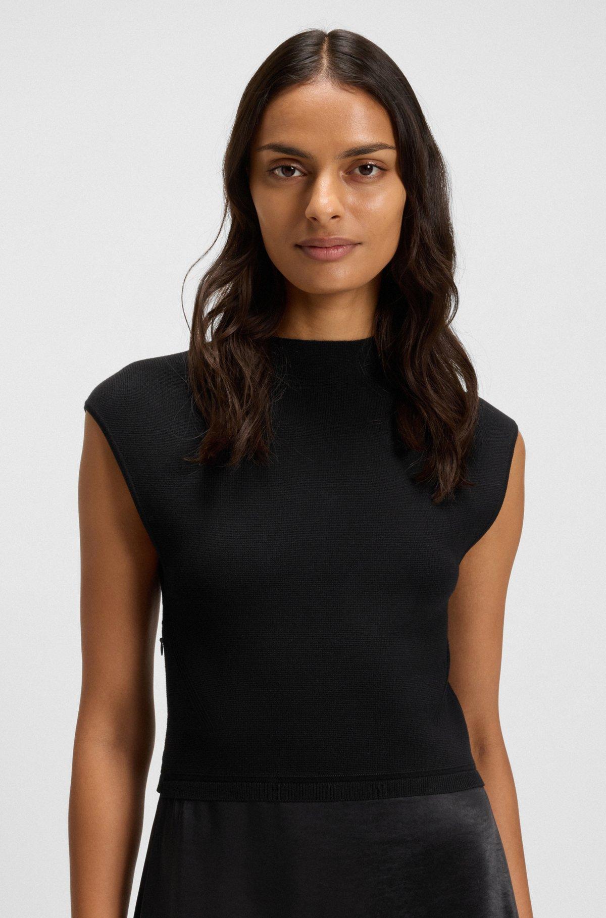 Knitted dress with satin skirt Product Image