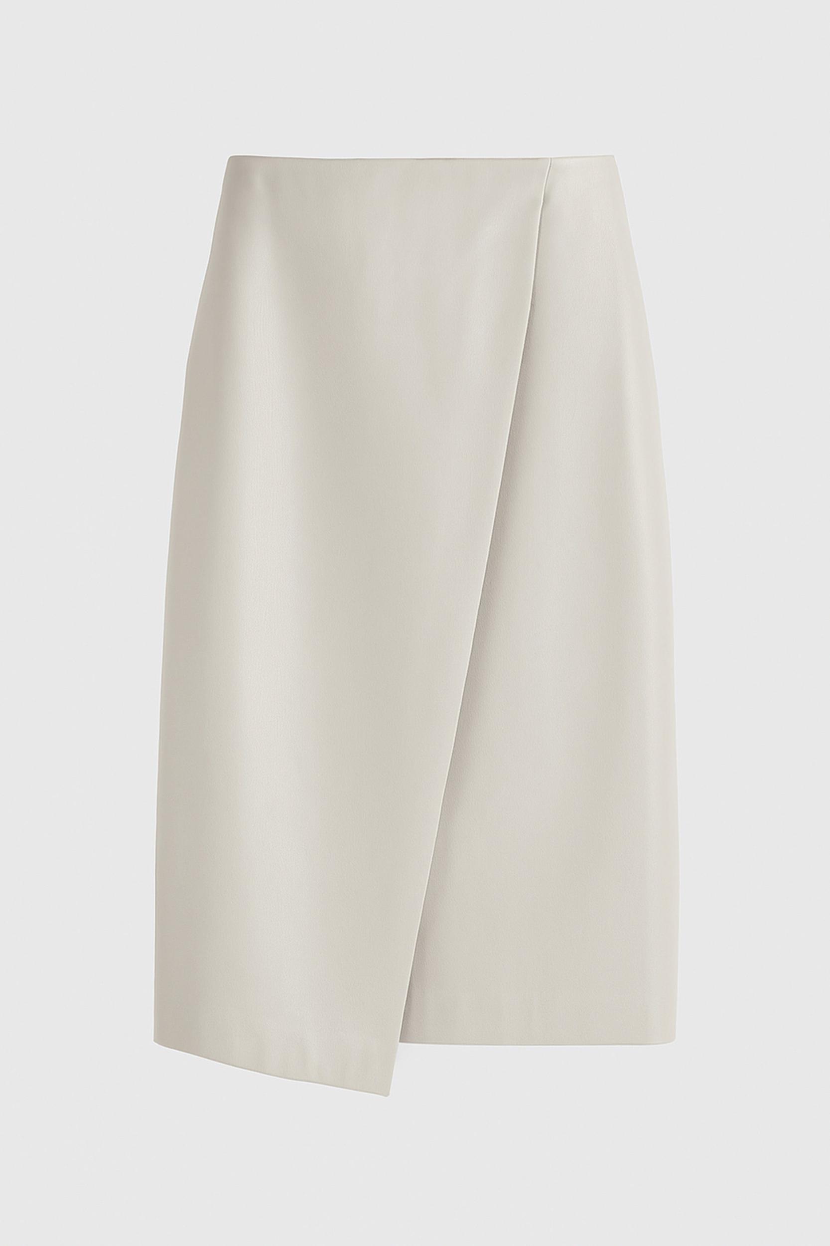 Alba Asymmetric Vegan Leather Skirt Product Image