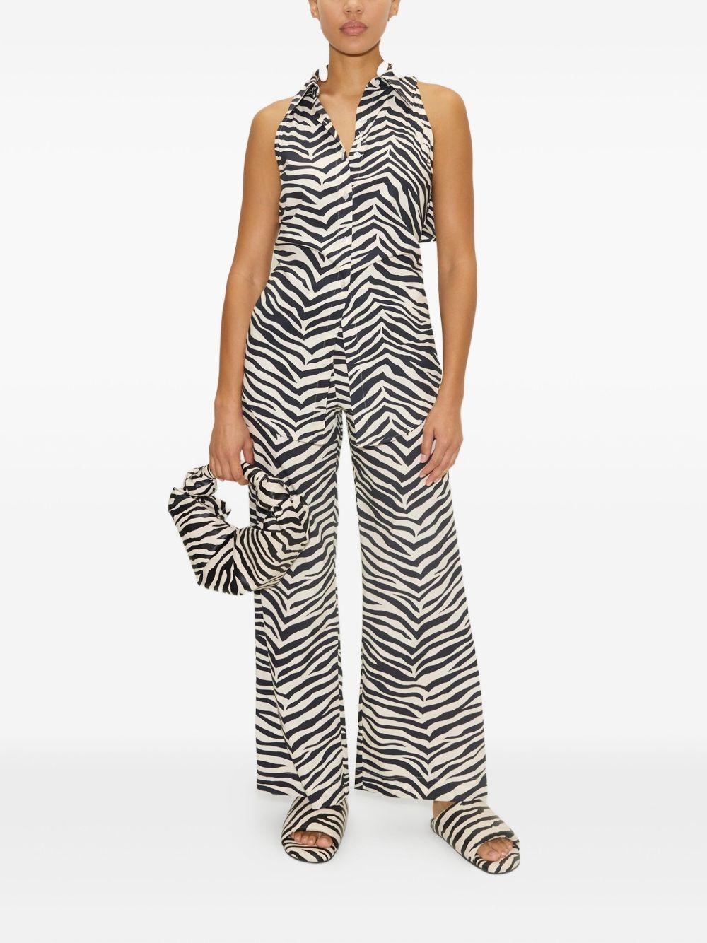 zebra-print poplin trousers Product Image