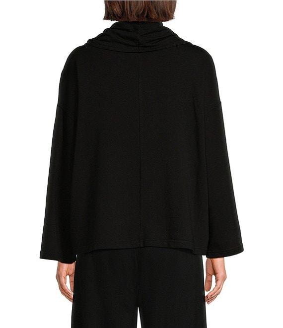 Bryn Walker Bamboo French Terry Cowl Neck Long Sleeve Ruched Seam Top Product Image