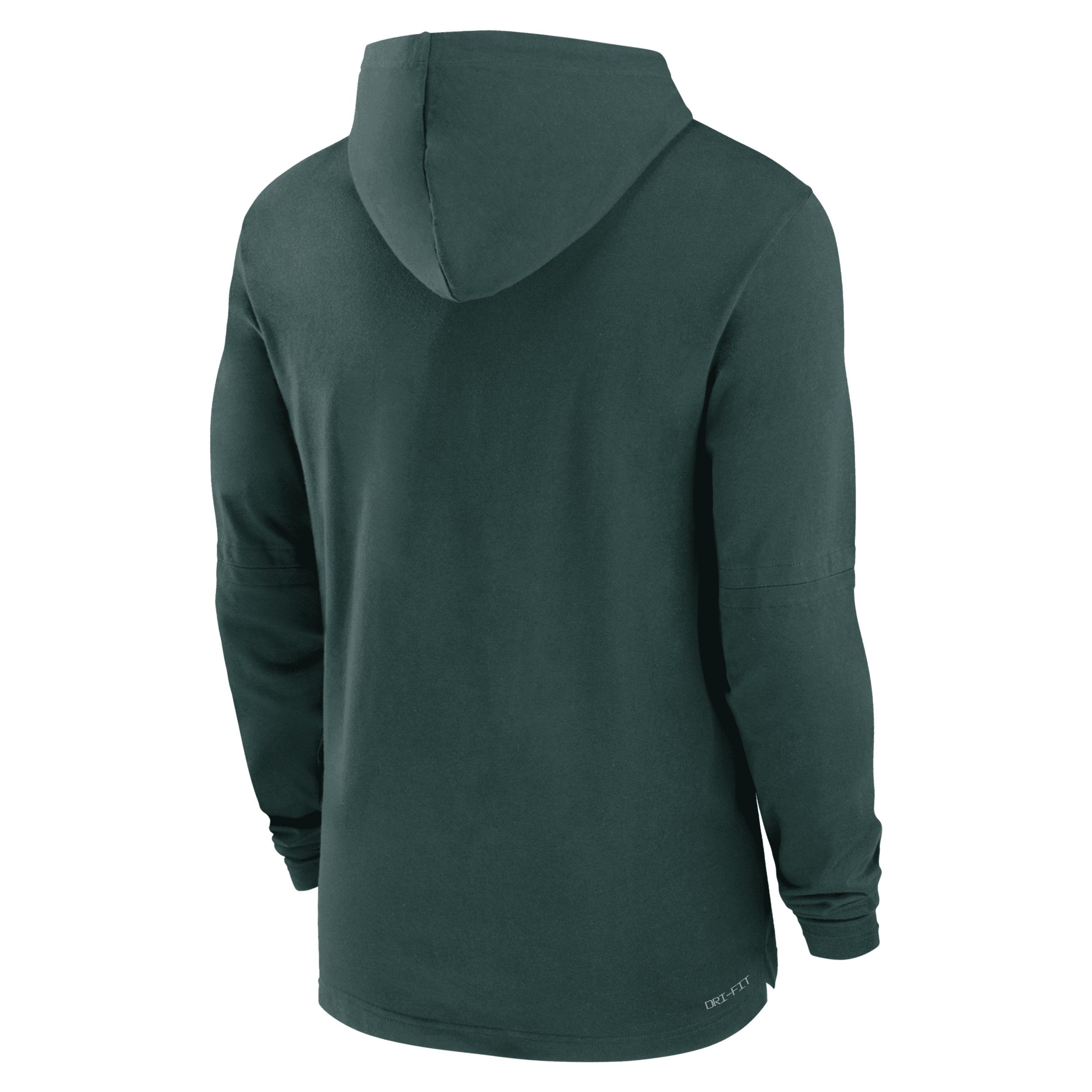 Michigan State Spartans Sideline Nike Mens Dri-FIT College Long-Sleeve Hooded Top | 02FC3EYMST-SXN Product Image