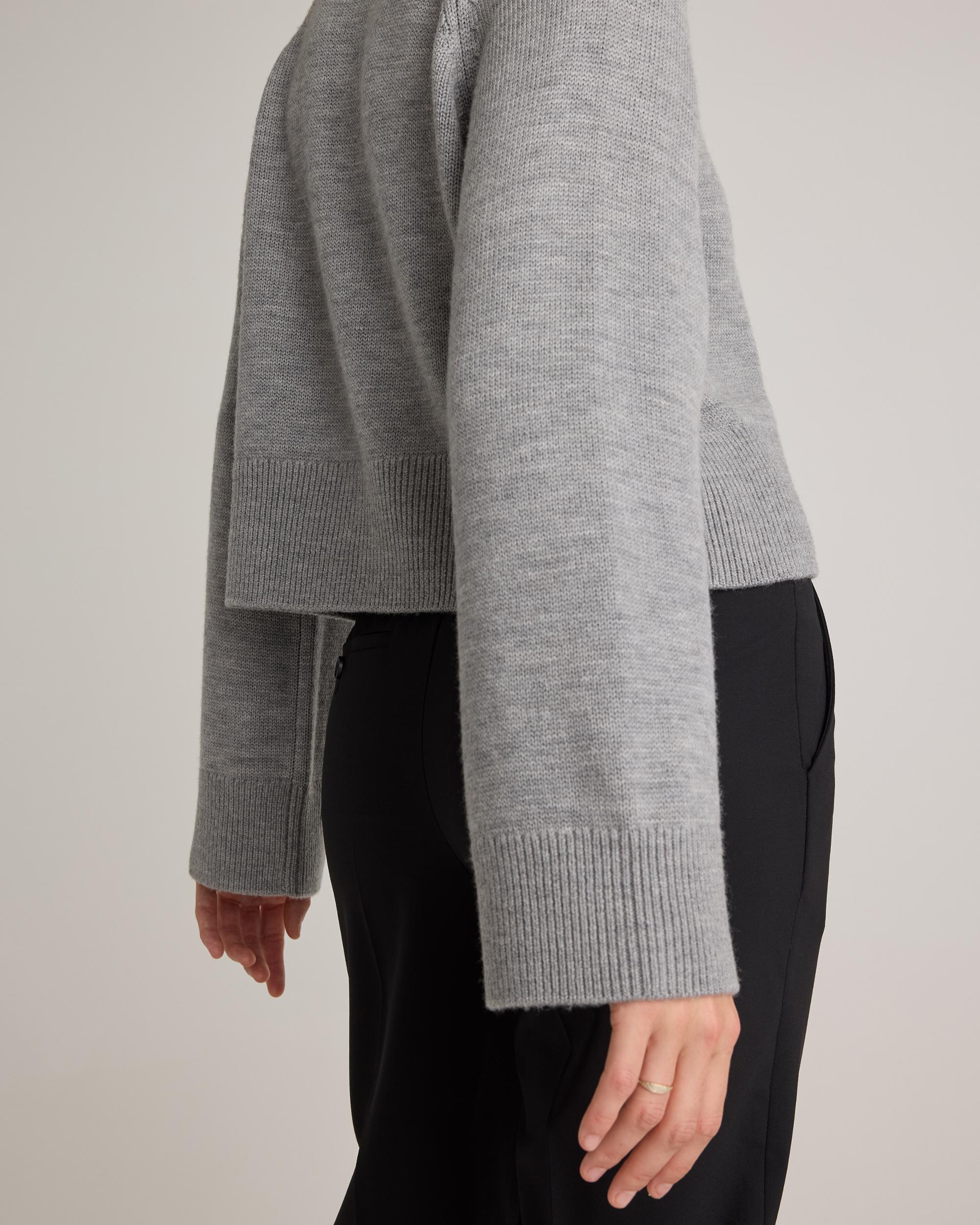 Quince | Women's Australian Merino Wool Cropped Mock Neck Sweater Product Image