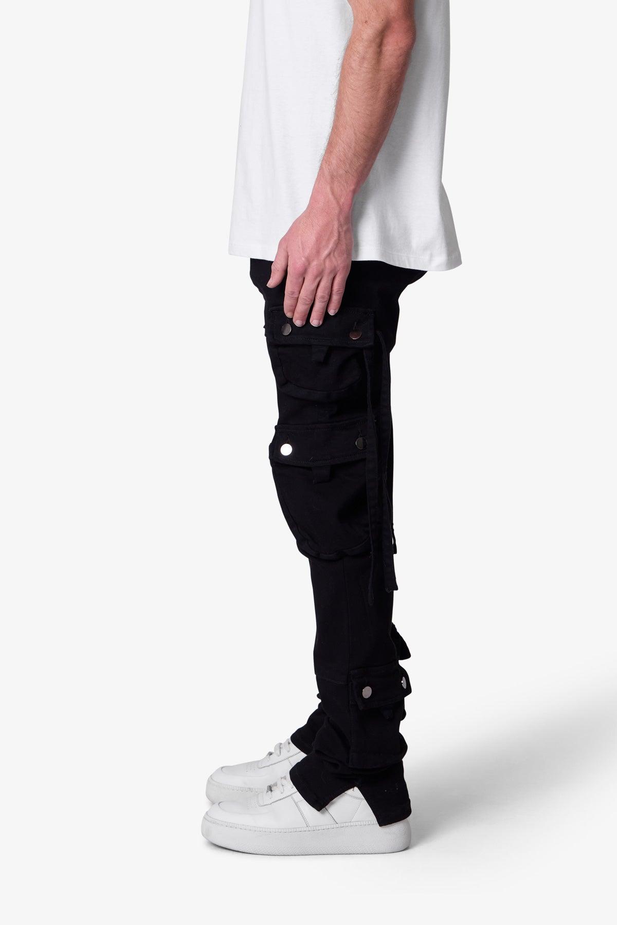 D152 Cargo Straight Denim - Black Male Product Image