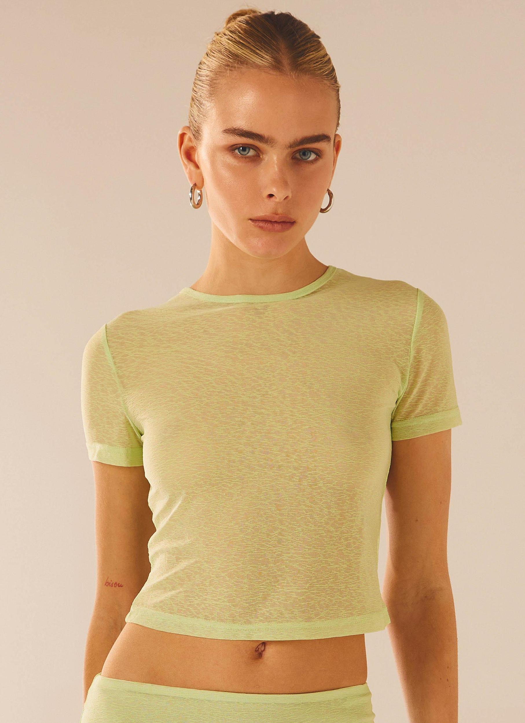 Just Like Magic Mesh Tee - Lime Product Image