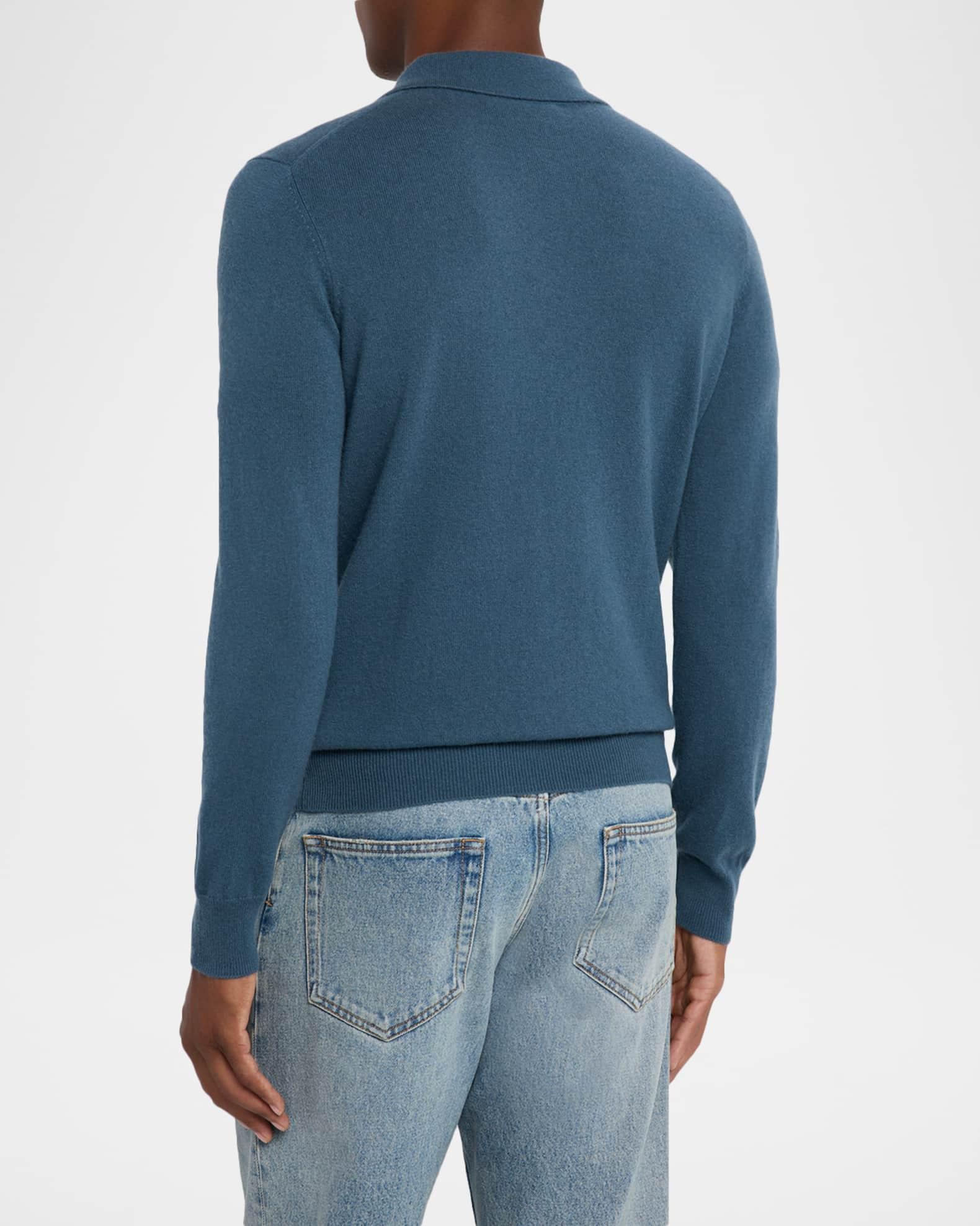 Men's Cashmere Long-Sleeve Polo Sweater Product Image