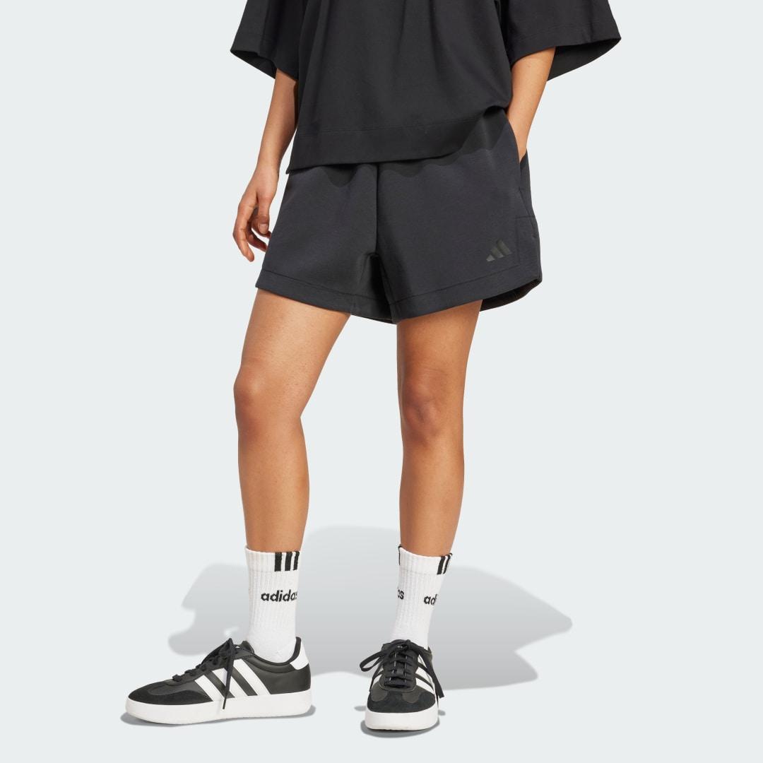 adidas Soft Lux Loose Shorts Off White XL Womens Product Image