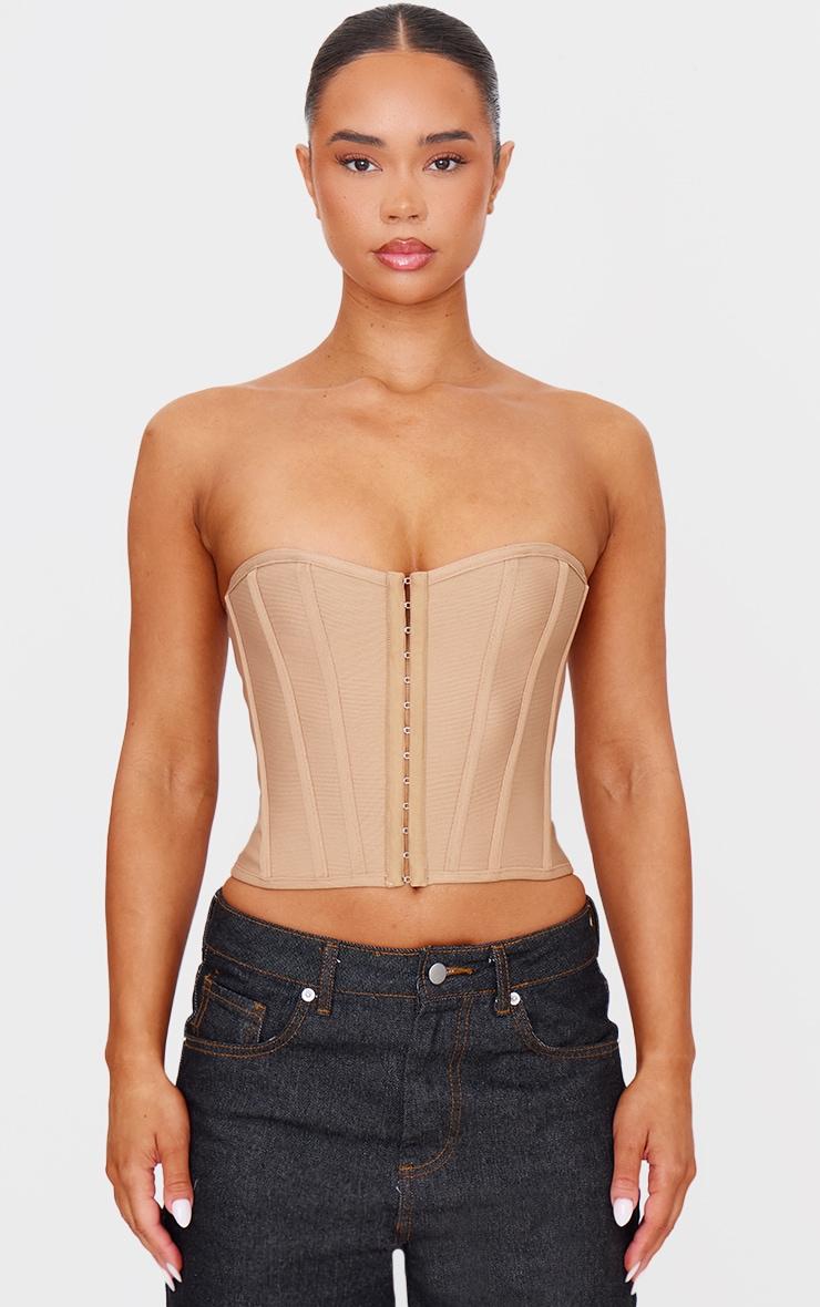 Stone Bandage Hook And Eye Structured Corset Product Image