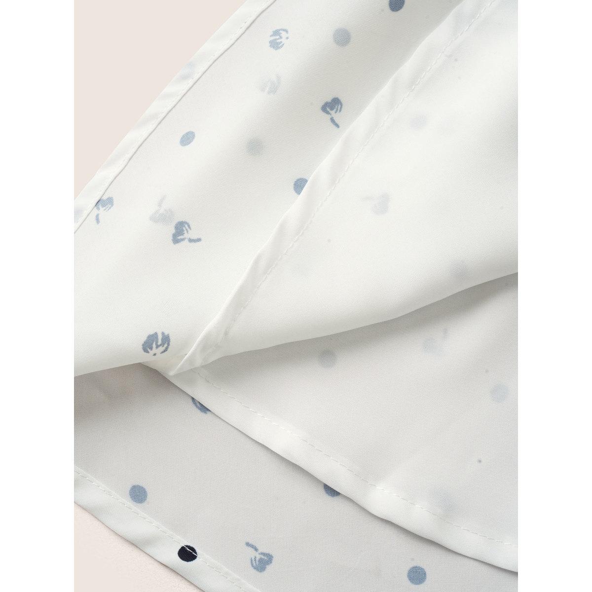 Plus Size White Keyhole Polka Dot Style Accents Ruffle Sleeve Blouse Women Elegant Short sleeve Round Neck Everyday Blouses BloomChic 10/M Product Image