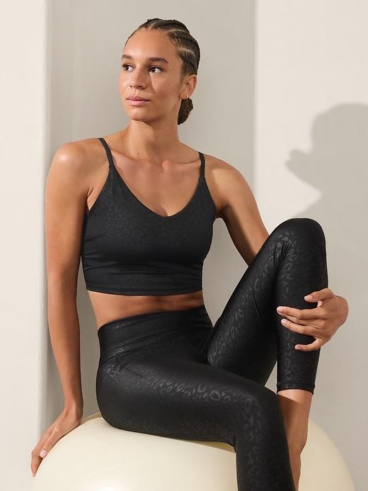 Elation V-Neck Embossed Longline Sports Bra A-C Product Image