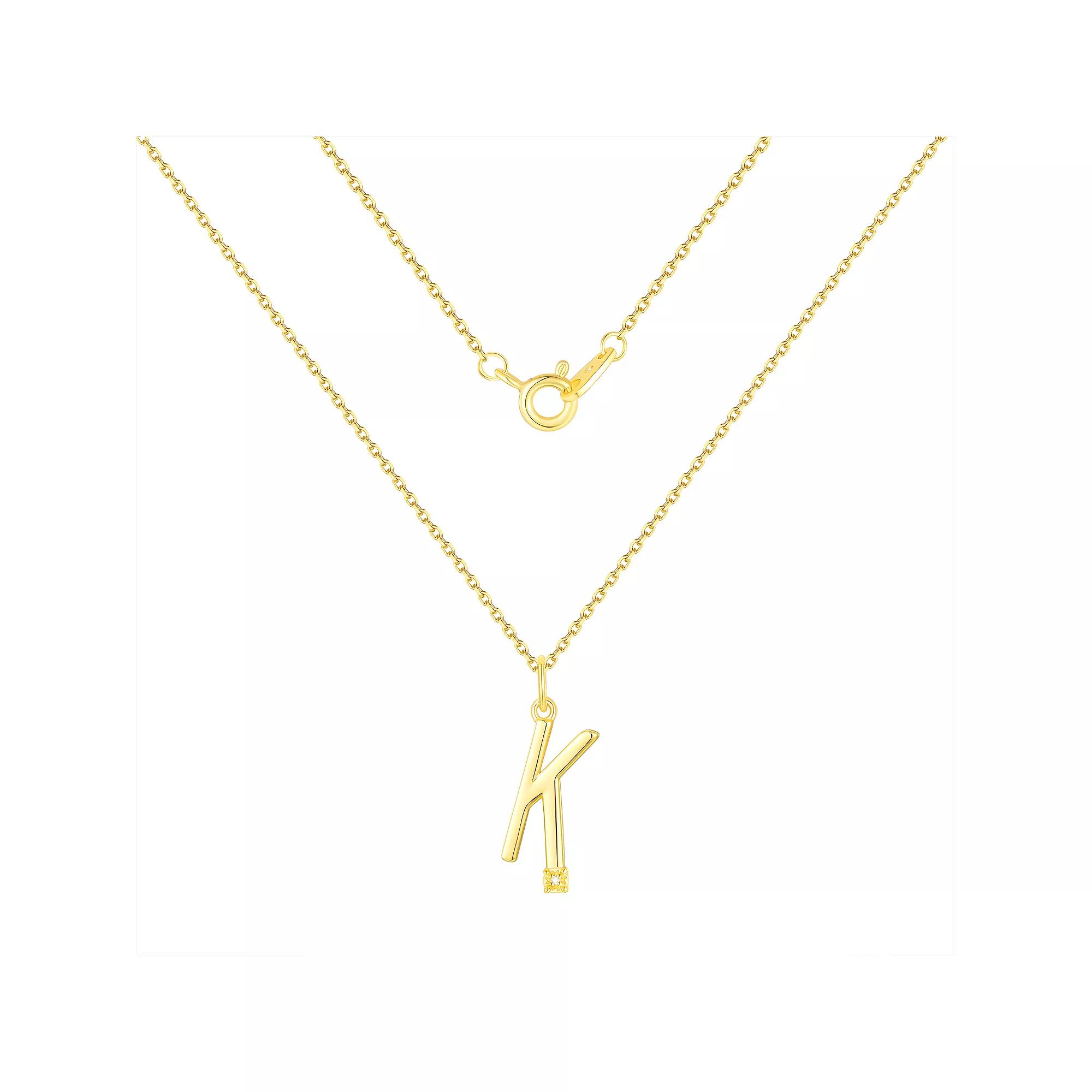 Forever Radiant Diamond Accent Initial Pendant Necklace, Women's, Size: 18", Gold Tone K Product Image