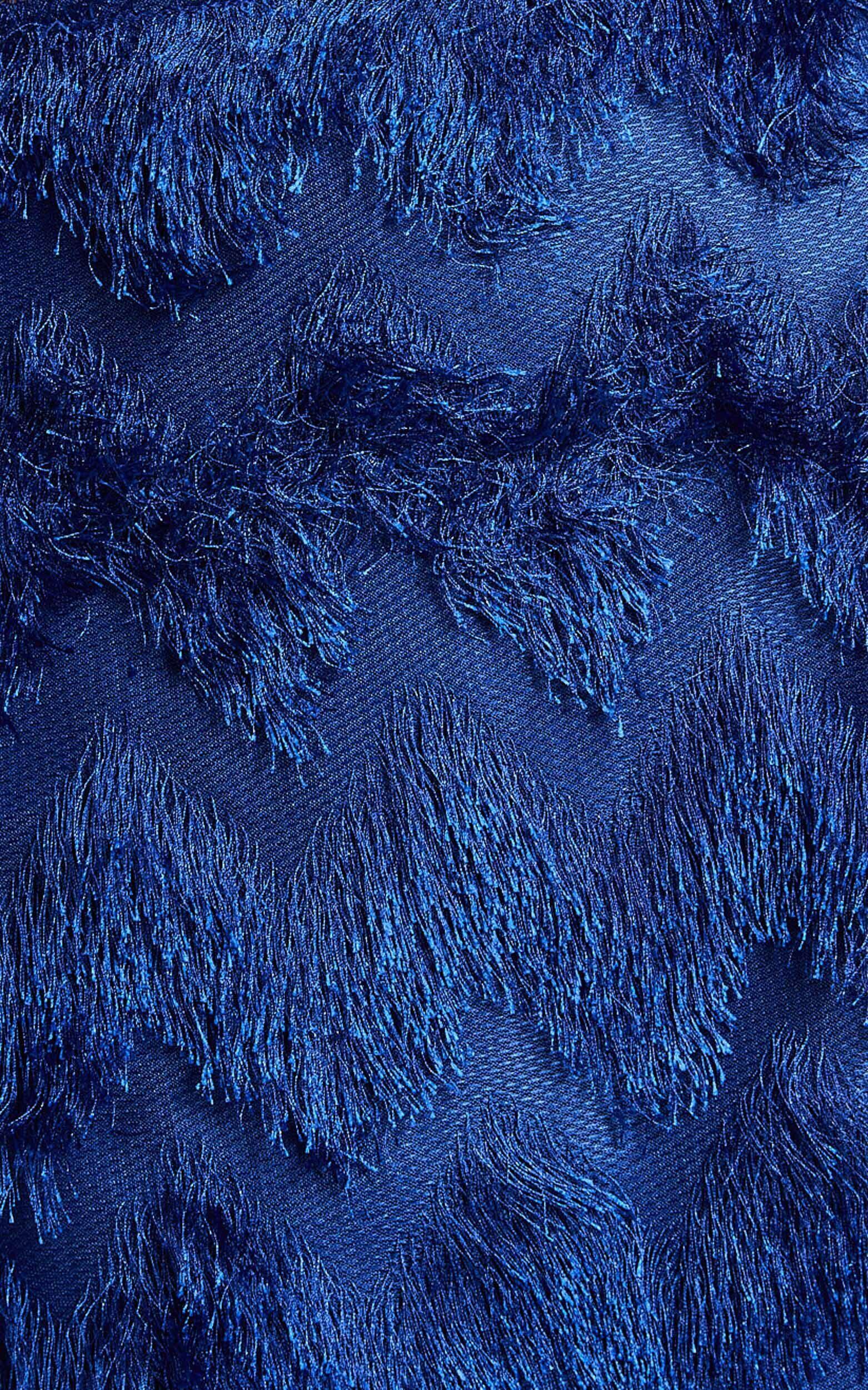 Shelby Mini Skirt - High Waist Fringe Skirt in Cobalt Blue Product Image