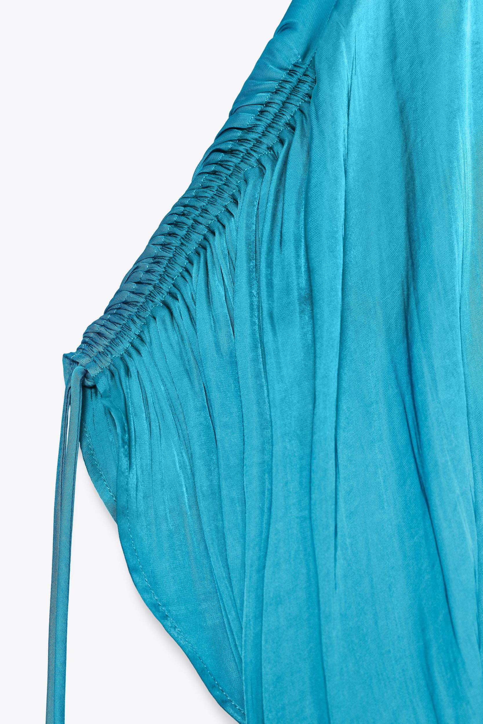 RUCHED SATIN EFFECT BLOUSE Product Image