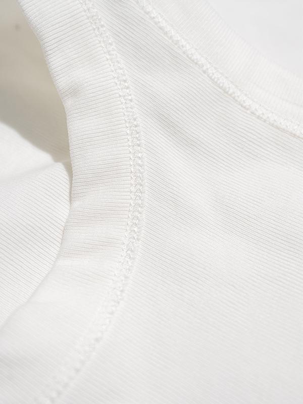 Washed Hot Diamond Printed White Tank Top Product Image