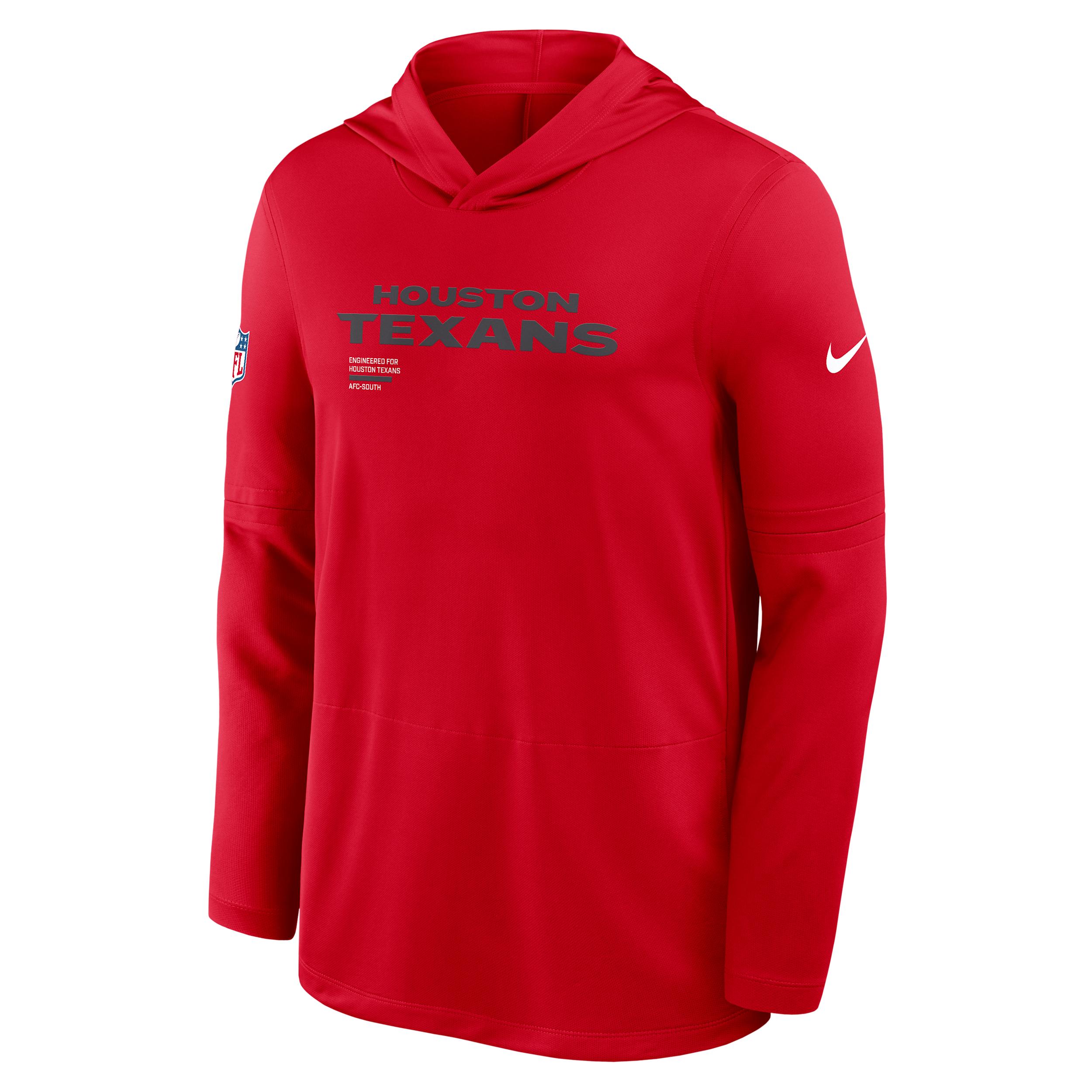 Houston Texans Pure Fury Sideline Nike Mens Dri-FIT NFL Long-Sleeve Hooded Top | 03B965N9H-P8B Product Image